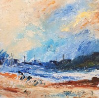 Hamid Alvi, 10 x 10 inch, Oil on Canvas, Landscape Painting, AC-HA-046